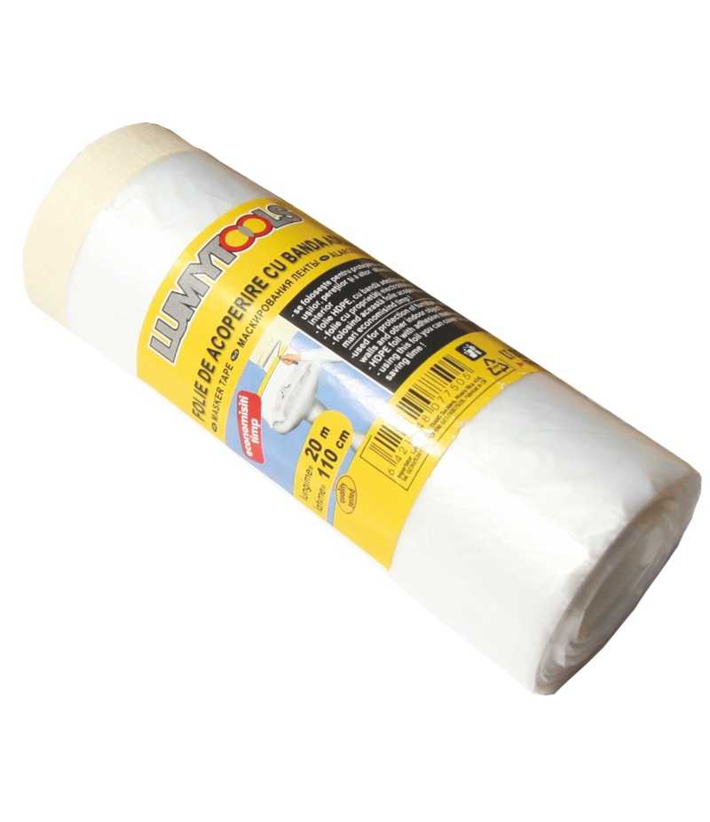 Folie de acoperire cu bandă adezivă 1100 mm x 20 m