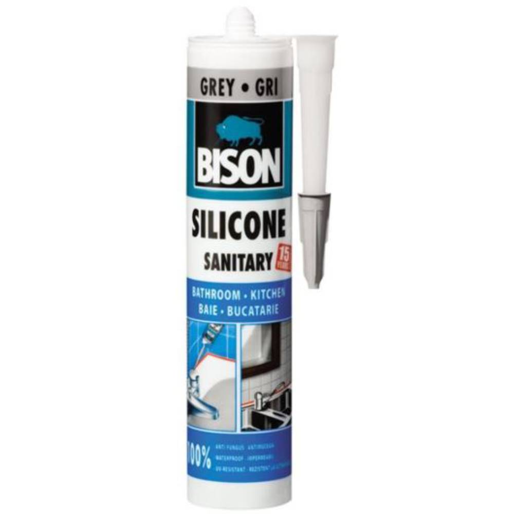 Silicon sanitar Bison, 280ml, Gri