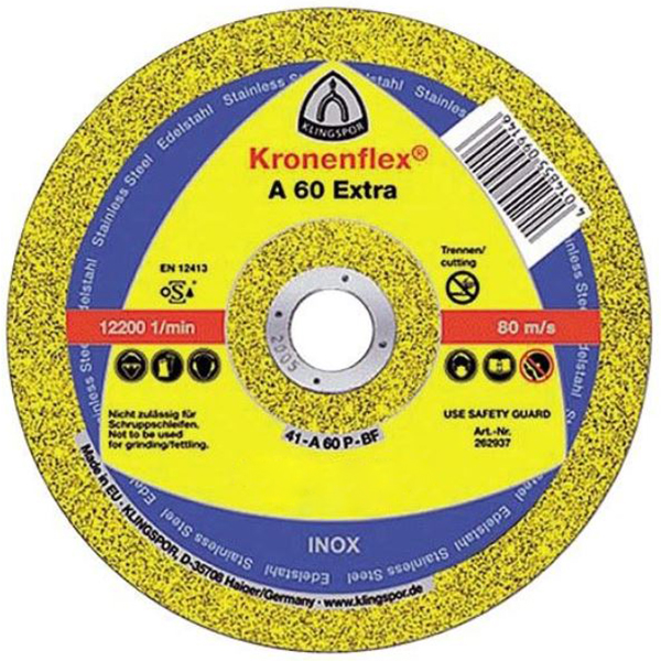 Disc de tăiere KLINGSPOR A 60 Extra plat universal pentru inox, metal, 115x1 mm