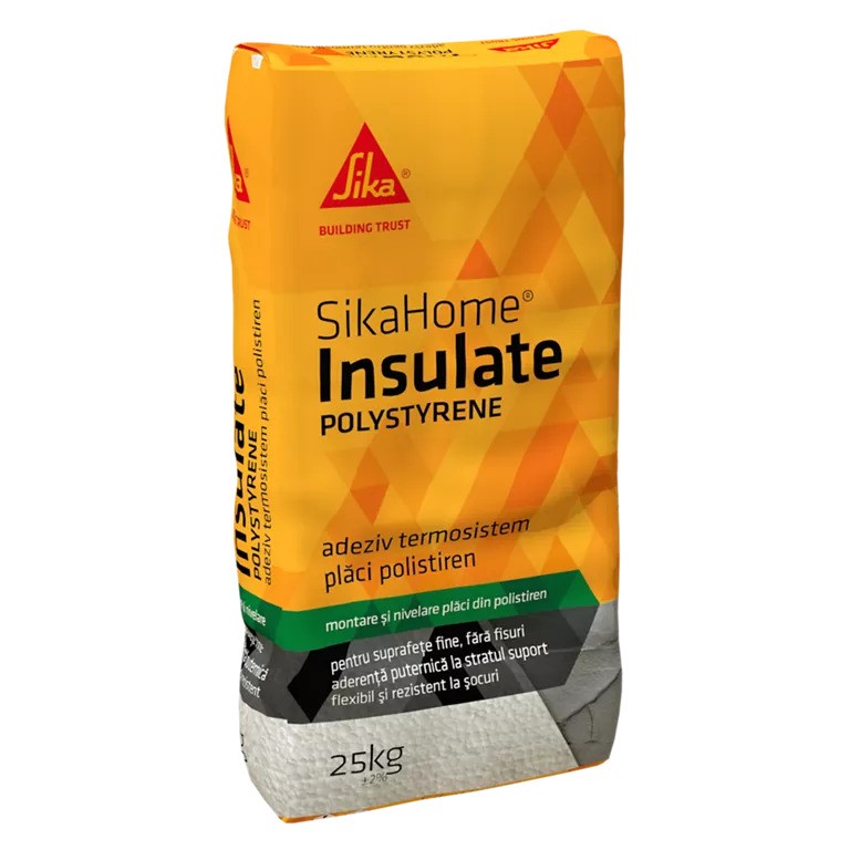 Adeziv și Masă de Șpaclu SikaHome® Insulate pentru Polistiren Expandat, 25 kg