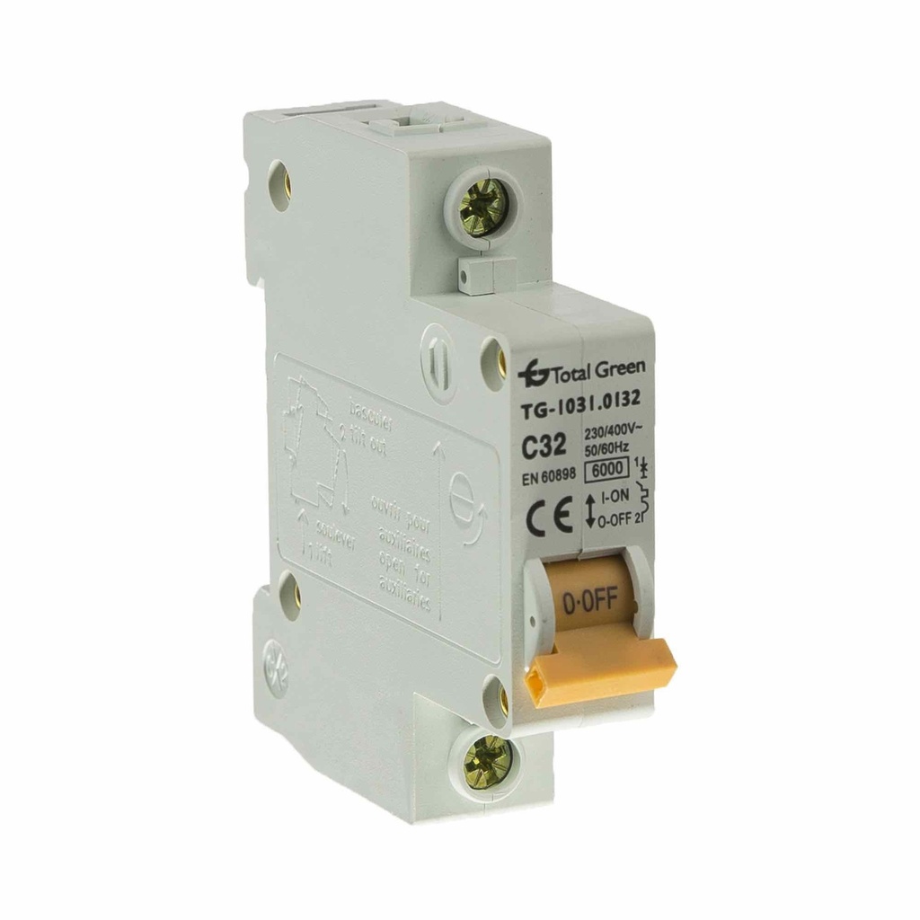 Disjunctor electric modular Total Green 1P+N 16A 4,5kA, curbă C