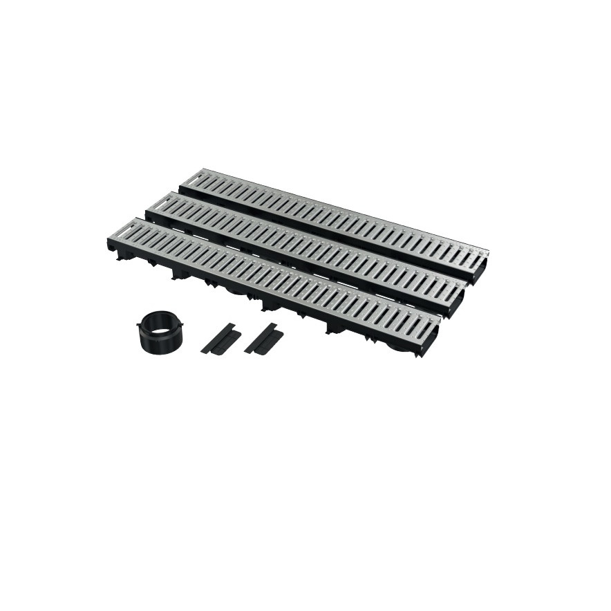[P004144] Set pentru garaj AVZ112-G102 – 3 metri (2× capace de blocare, 1× racord pentru conectare la scurgere DN110)