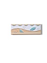 List ceramic decor 200x70 mm, flori, galben, alb, verde
