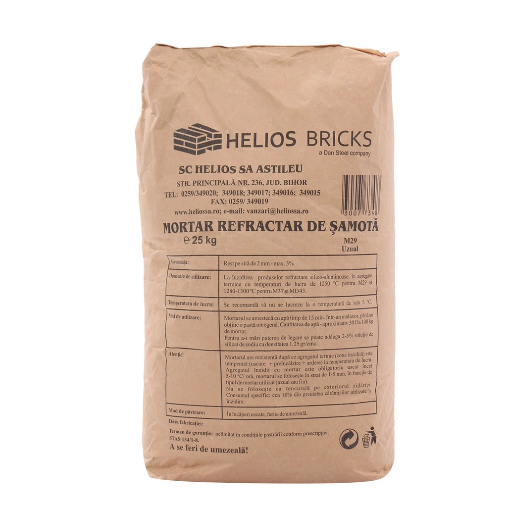 Mortar refractar M 29 A pentru șamotă, 25 kg