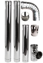 Cos de fum, Kit INOX pentru centrale si termoseminee pe peleti, Ø 100 mm, etansare cu garnitura, complet pentru montaj, 2,5 metri lungime