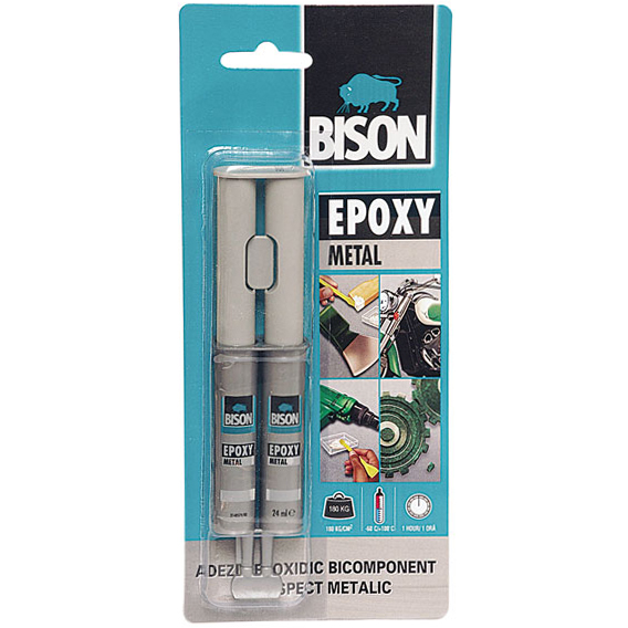 Adeziv bicomponent pentru metal Bison Epoxy, 2x12ml, blister