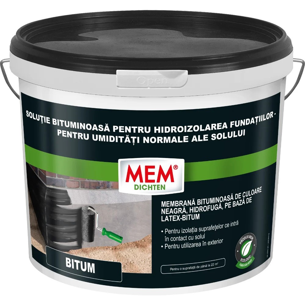 Soluție bituminoasă Bostik Mem pentru hidroizolație fundații, 5 l