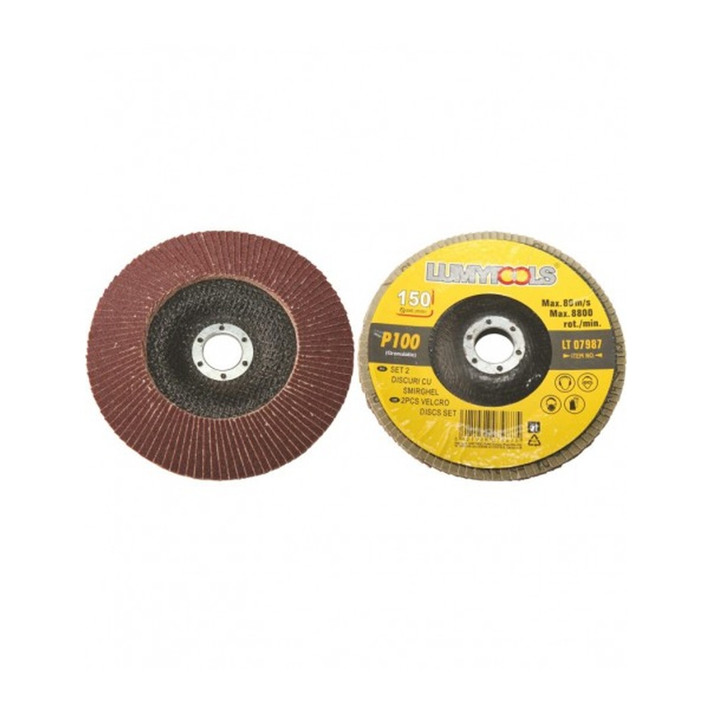 [P006041] Set 2 discuri cu şmirghel, granulație P60  Ø 150 mm  rot/min 8500