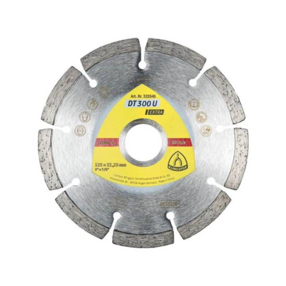 Disc de tăiere diamantat KLINGSPOR DT 300 U Extra pentru materiale de construcții, 125x1.6 mm