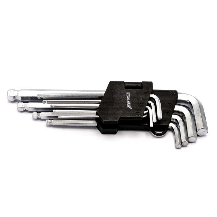 Set 9 chei hexagonale lungi, CR-V 1.5-10 mm