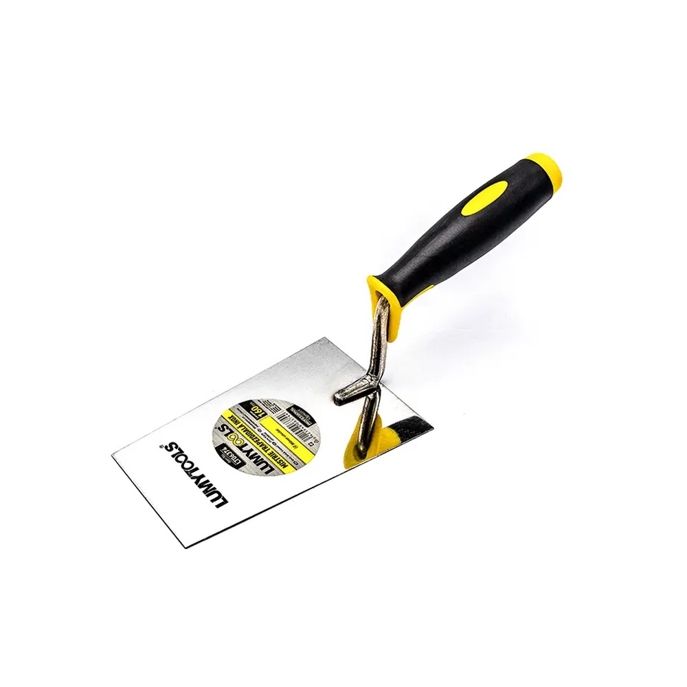 Mistrie trapezoidală inox cu mâner cauciuc, 160 mm
