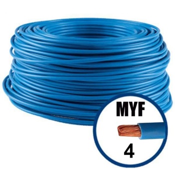 Conductor electric MYF (H07V-K) 4 mmp, izolaţie PVC, albastru