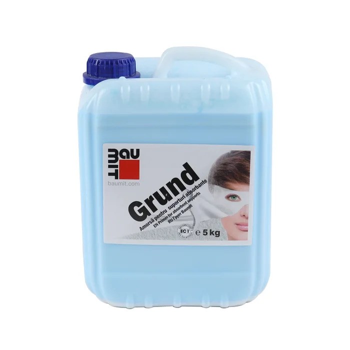 Amorsă interior/exterior Baumit Grund pentru suporturi absorbante, sape autonivelante, tencuieli 5 kg