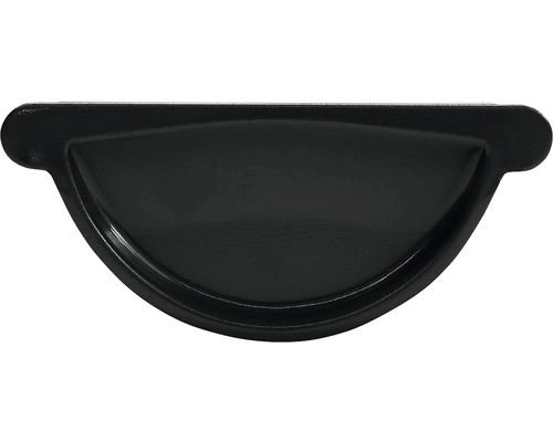 Capac jgheab metalic negru (9005) 125 mm