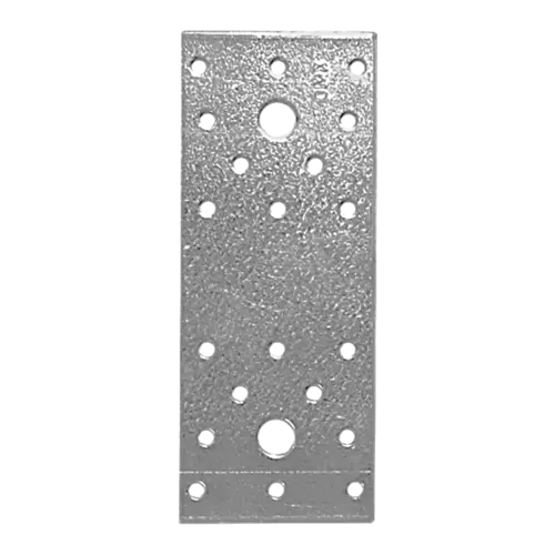 Placă perforată plată din otel zincat pentru îmbinare constructii de lemn, 140x55x2.5 mm