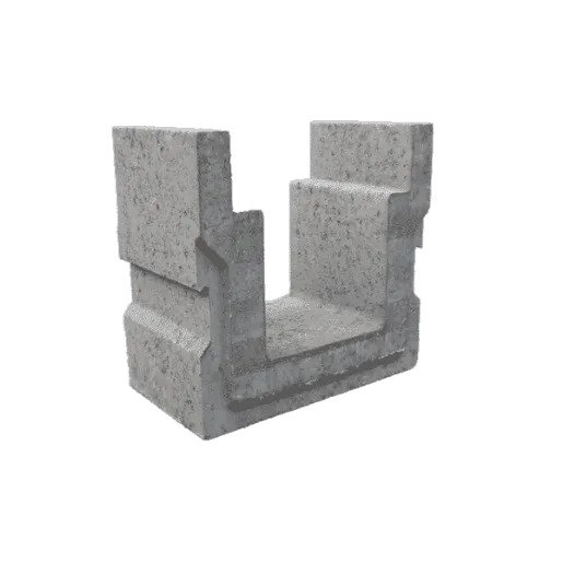 Rigolă carosabilă din beton gri, 37x65x60 cm