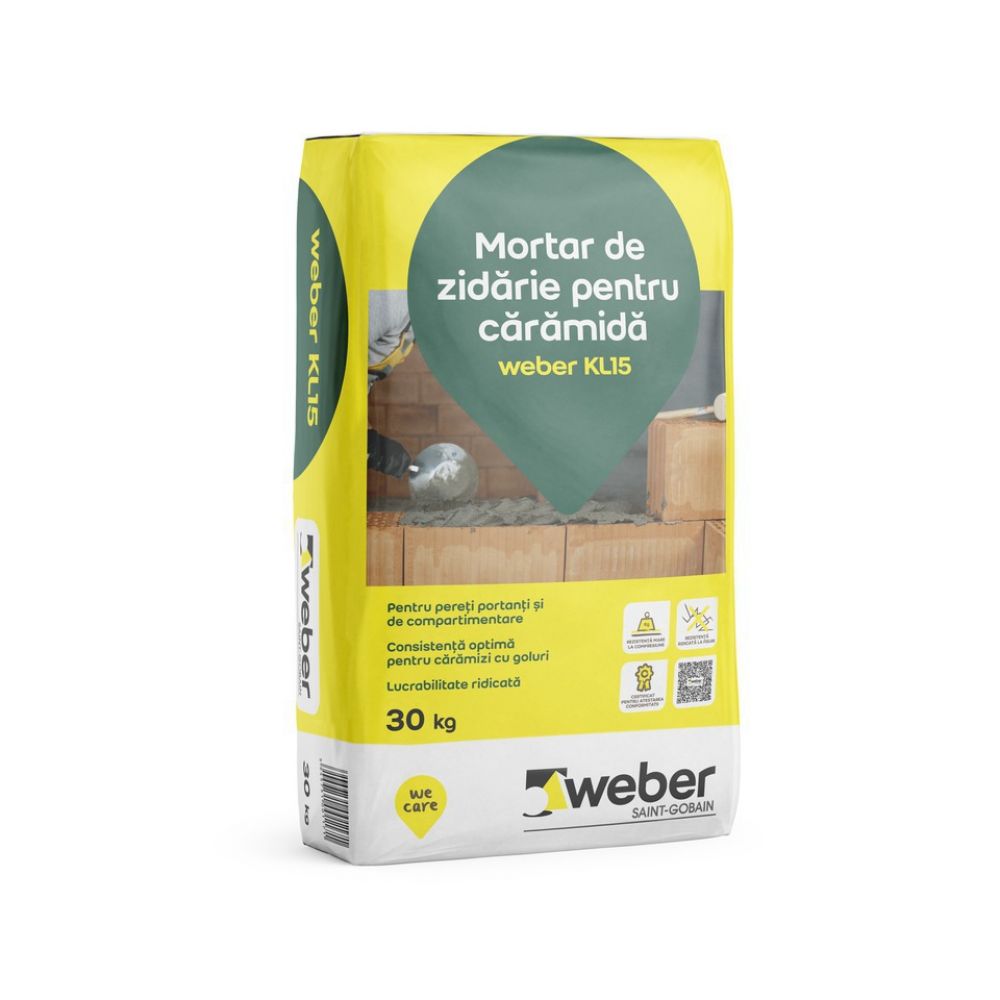 [P003036] Mortar de zidărie pentru cărămidă Weber KL15, 30 kg