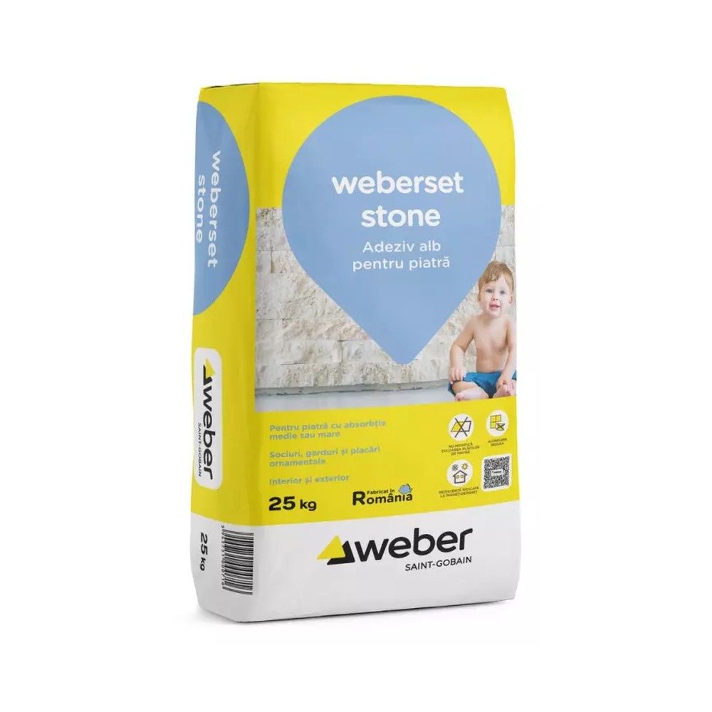 [P003672] Adeziv alb pentru piatră Weberset Stone, 25 kg
