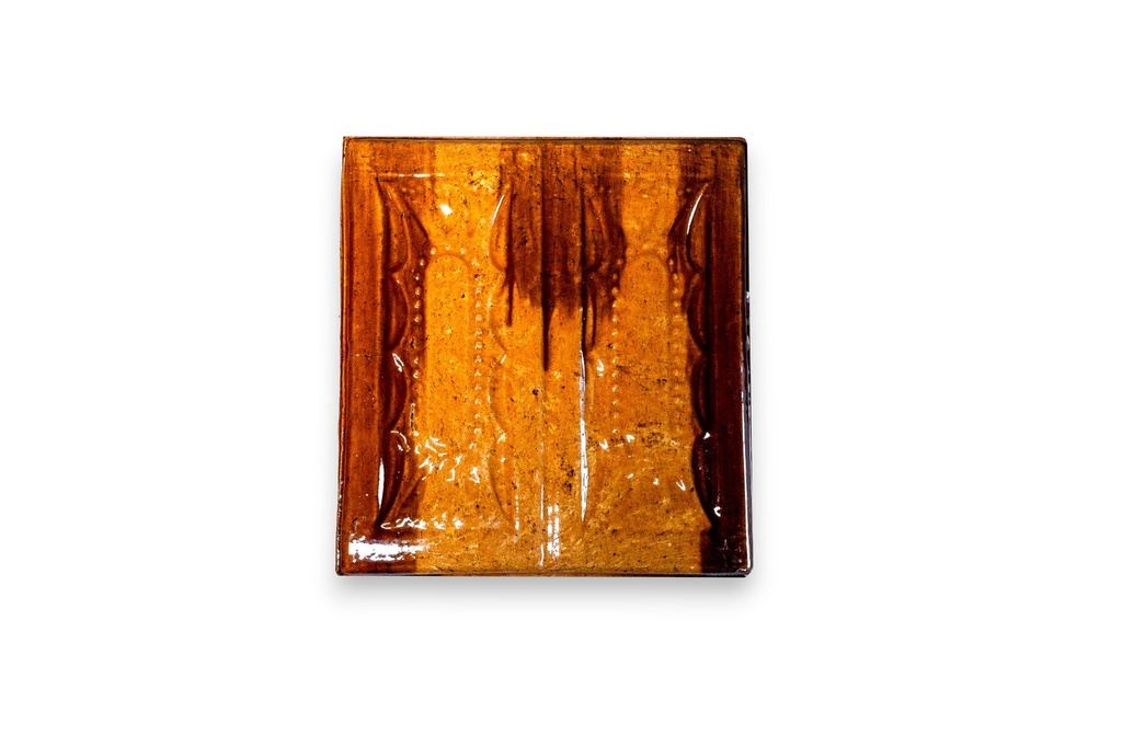 Placa medalion, motive decorativ, din teracotă degrade