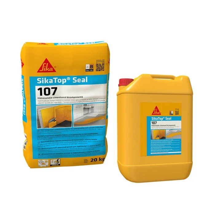 Mortar de impermeabilizare, bicomponent, Sika Top Seal-107, 25 kg component A+B