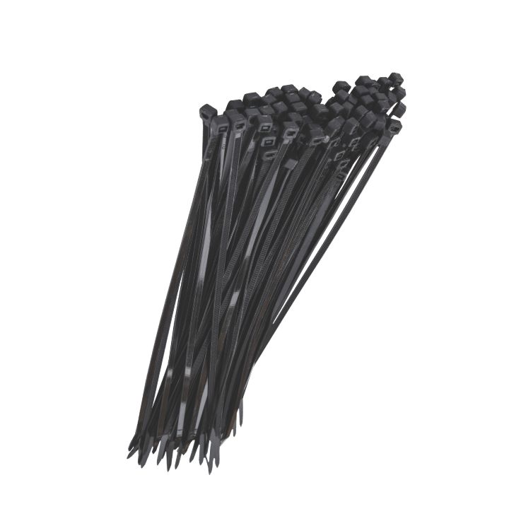 Coliere plastic rezistente UV negre, 2.5x200 mm, 100 bucăți