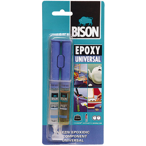 Adeziv epoxidic bicomponent universal BISON Epoxy Universal, 2 x 12ml