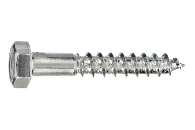 Holșurub pentru lemn cu cap hexagonal oțel zincat DIN571, 6x50 mm