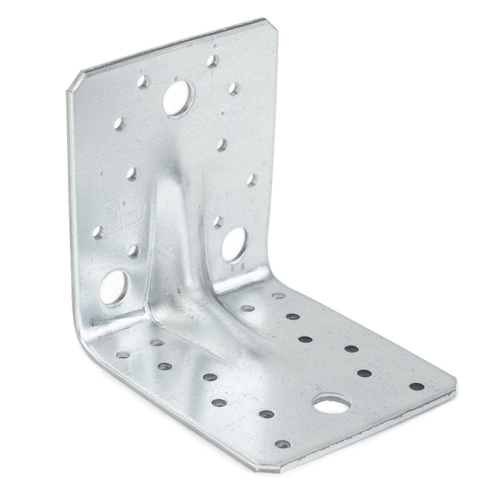Colțar/vinclu din otel zincat perforat rigidizat, 90x90x65x2.5 mm