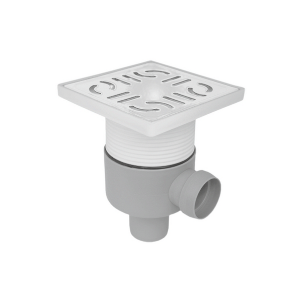 Sifon pardoseala vertical cu inaltator si gratar din inox (150x150mm) 1 intrare 40 mm, 1 iesere 50 mm (VN)