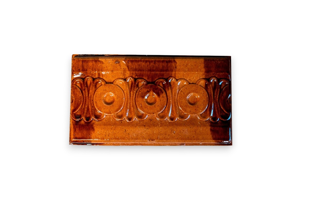 Element lateral cornișă, motive decorativ, din teracotă degrade