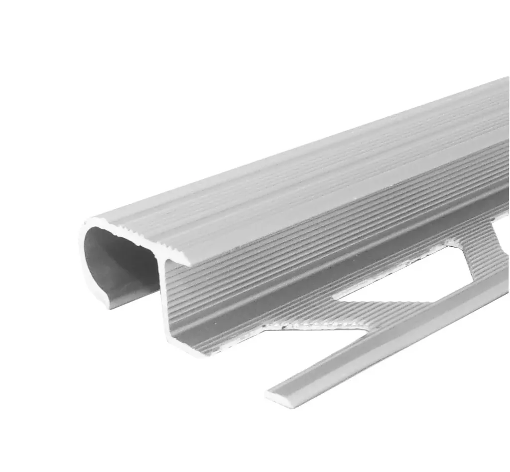 Profil aluminiu, semirotund, pentru treapta gresie, Venezia Plus, argintiu natur, 10 mm, 2.5 m