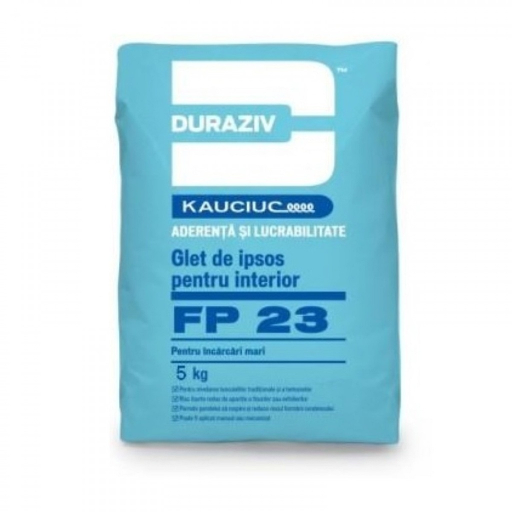 DURAZIV FP 23 Glet de ipsos pentru interior pentru încărcări mari, aditivat cu Kauciuc® 5 kg