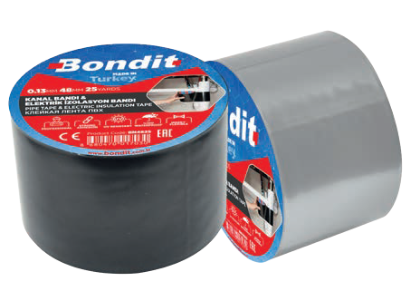 Bandă autoadezivă pentru reparații Bondit, neagră, 48 mm x 22.8 ml