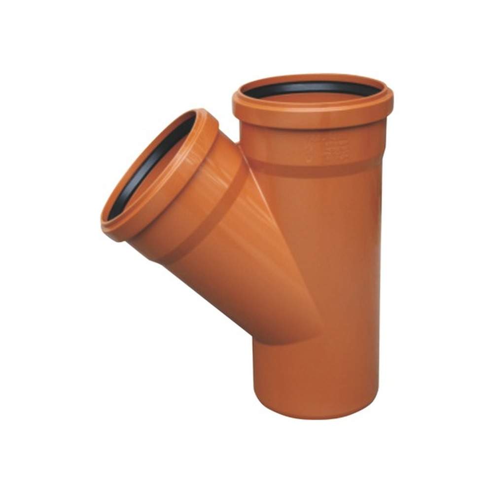 Ramificație PVC 45°, mufă inel Ø110/110 mm