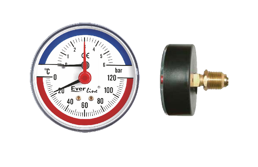 Thermomanometru orizontal 6 Bar