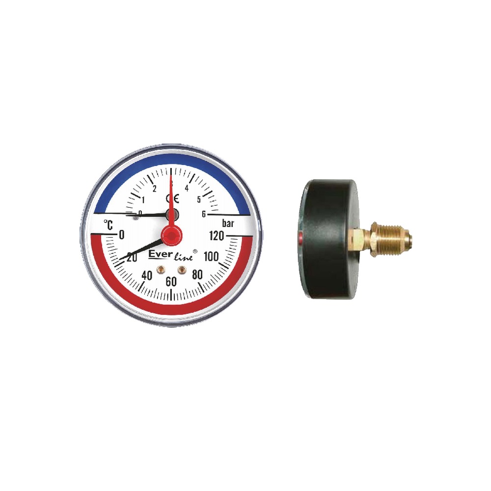 [P010529] Thermomanometru orizontal 6 Bar