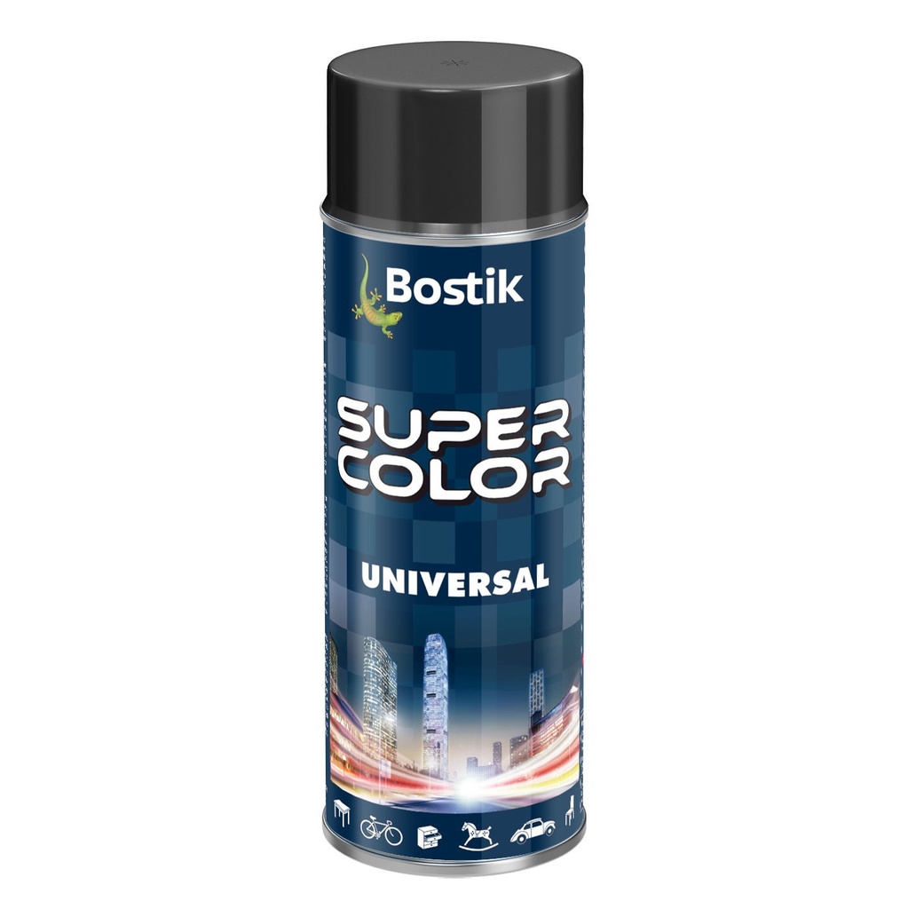 Spray vopsea Bostik Bostik Color Universal, RAL 9005 negru lucios interior/exterior, 400 ml