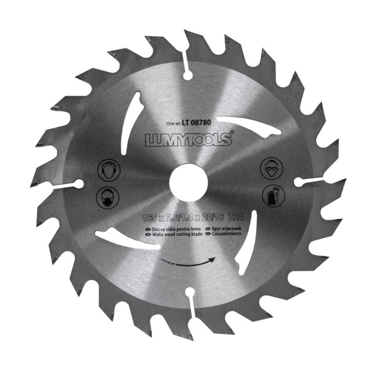 Disc cu vidia pentru lemn 165x25/16 mm, 2.6 mm, 24 dinti