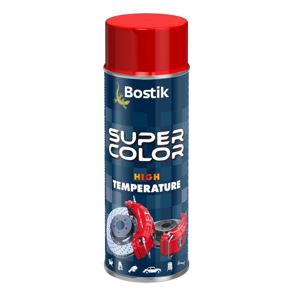 Spray vopsea rezistent la temperaturi ridicate Bostik Super Color High temperature roșu interior/exterior, 400 ml