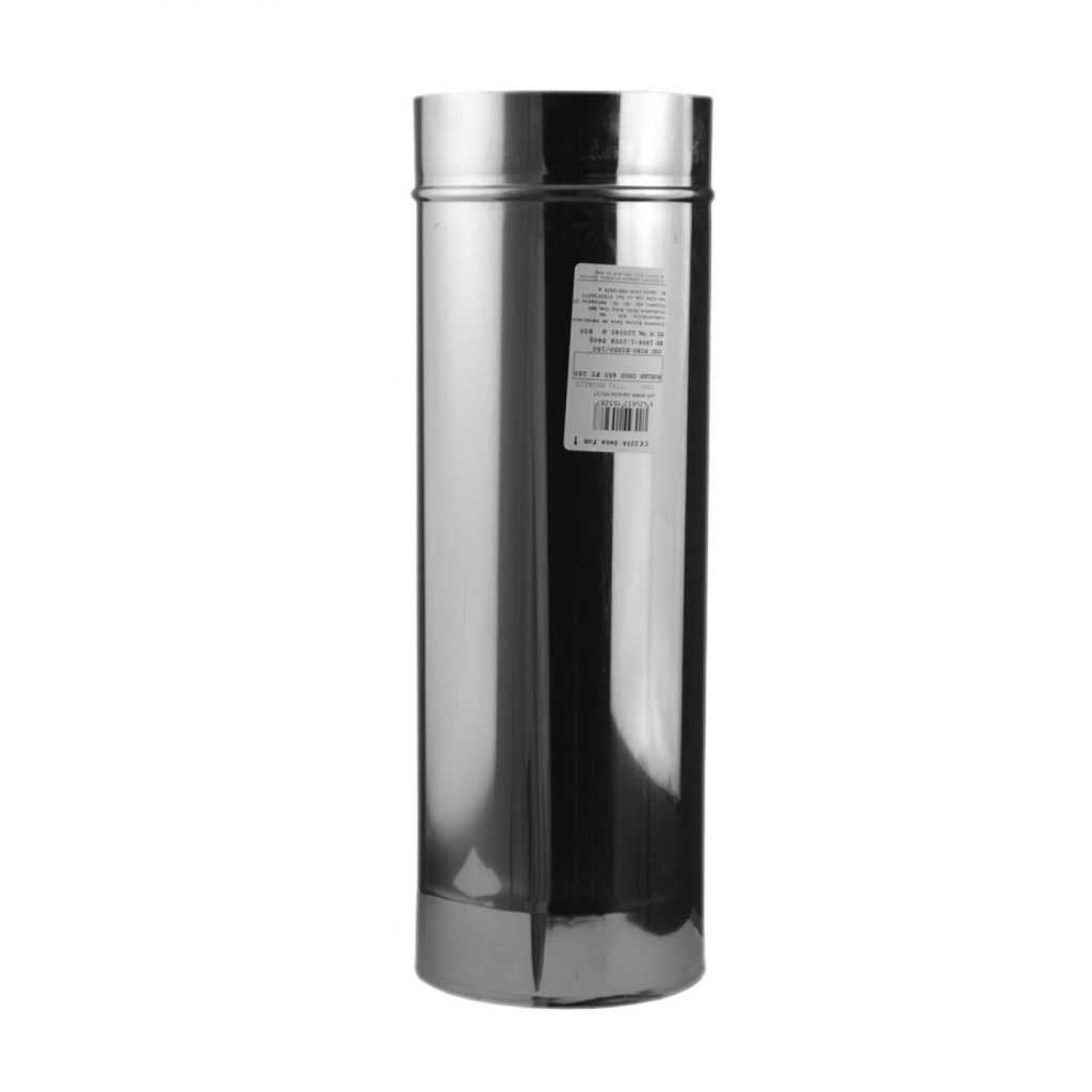 Burlan din tablă inox, Ø 120 mm, 450 mm