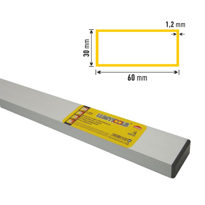 Dreptar aluminiu dreptunghiular 1.2 mm, 60x30x200 cm