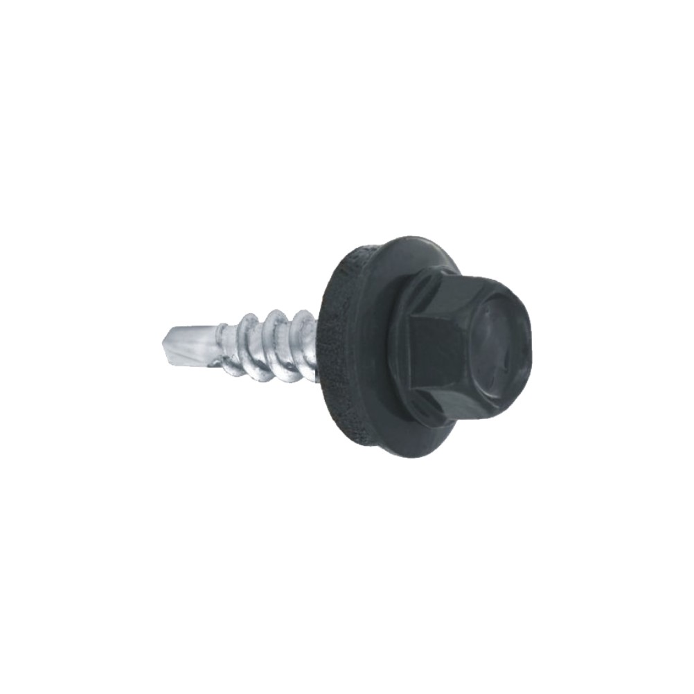 Șurub autoforant cu cap HEX 4.8x20 mm, șaibă EPDM Ø14 mm, RAL 7016 prindere pe lemn, 250 bucăți