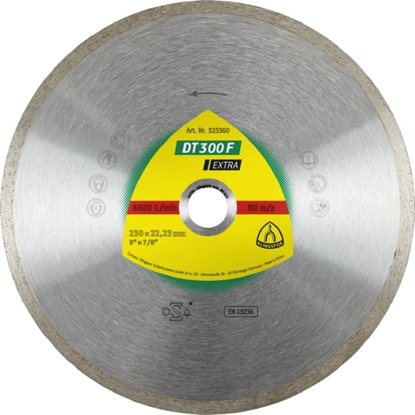 Disc de tăiere diamantat KLINGSPOR DT 300 F Extra 325357 pentru gresie, faianță, 115x1.6 mm