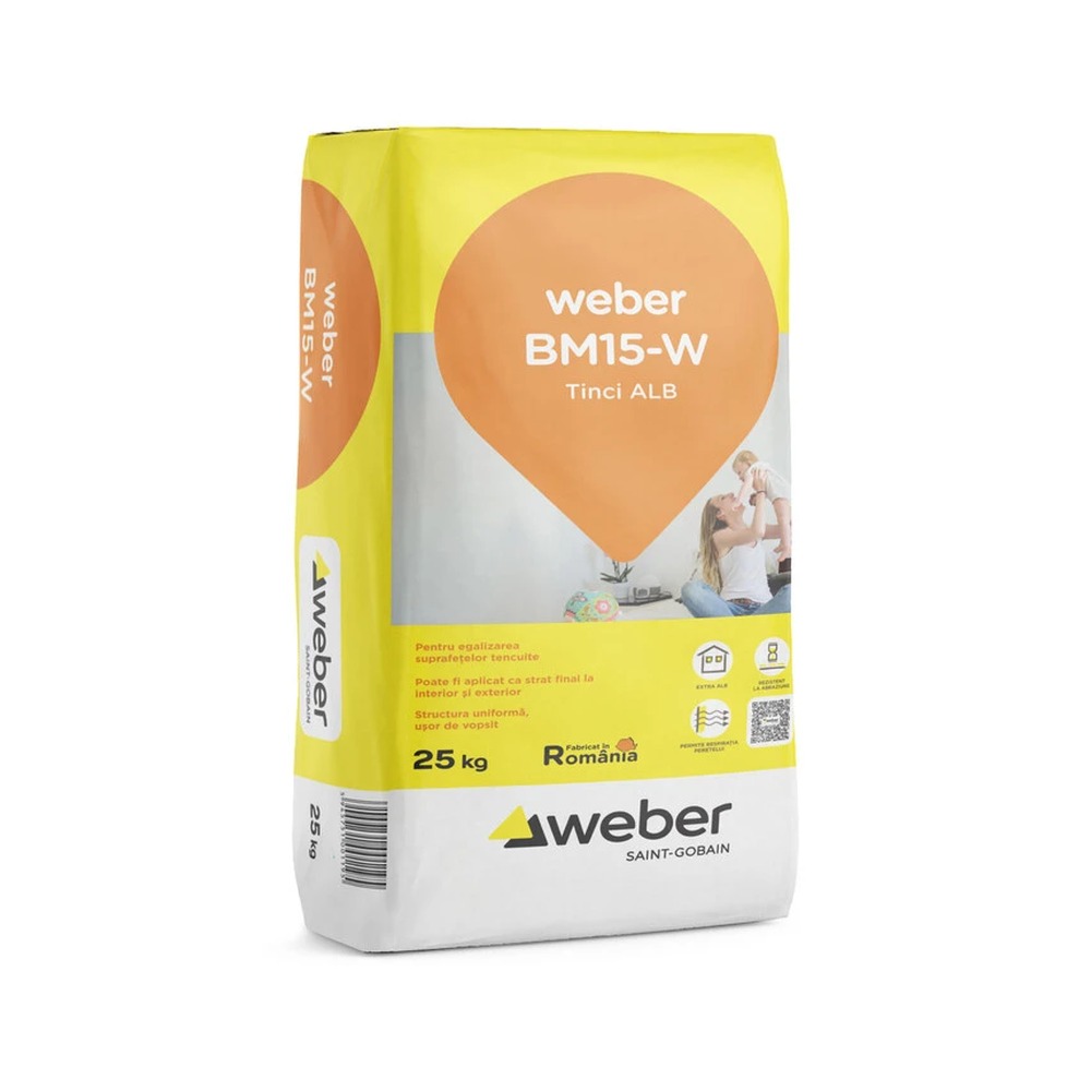 [P003677] Tinci alb Weber BM15-W pentru interior și exterior, 25 kg