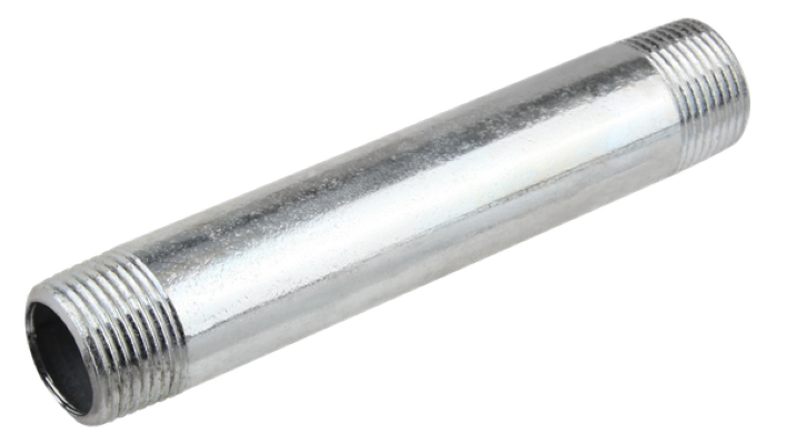 Prelungire/ștuț țeavă zincată filetată fe-fe, 1"x250 mm