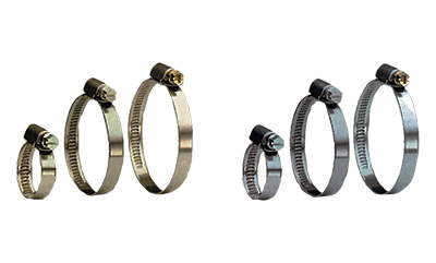 Colier furtun Ø 40-60, bandă 10 x 0.8 mm, șurub M6, oțel galvanizat