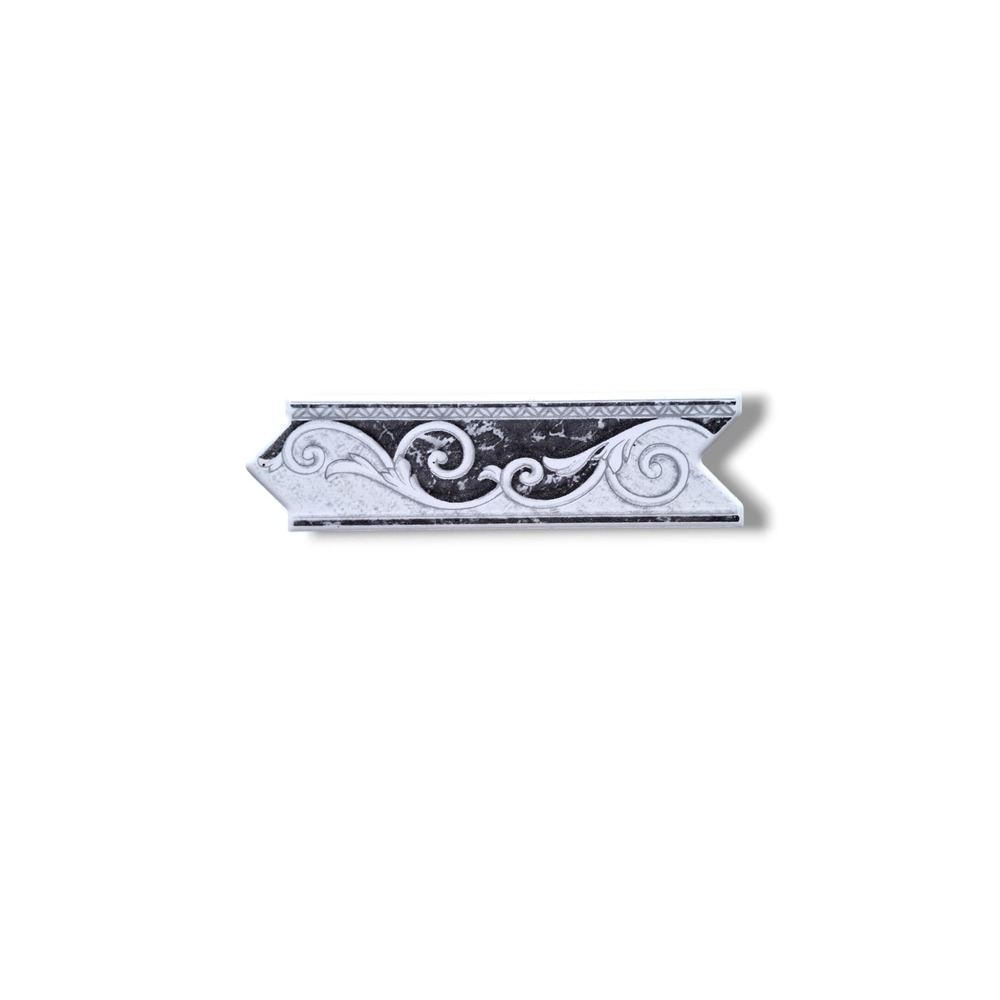 List ceramic decor 200x60 mm, alb, black