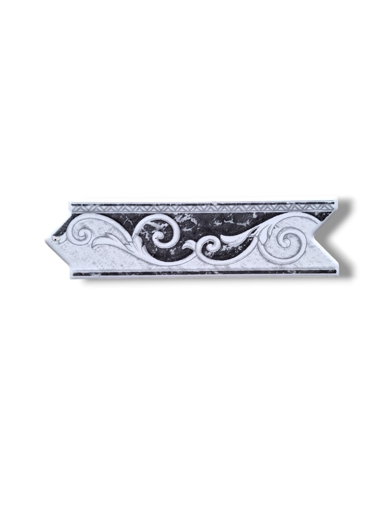 List ceramic decor 200x60 mm, alb, black