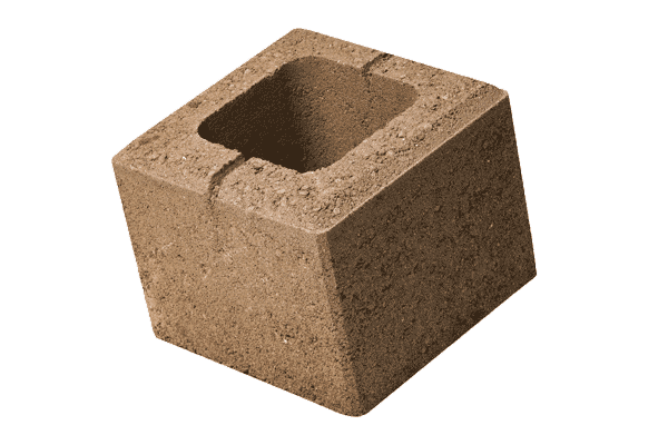 Boltar ROBUSTO, element gard jumatate, maro , 20x20x16 cm