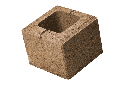 Boltar ROBUSTO, element gard jumatate, maro , 20x20x16 cm